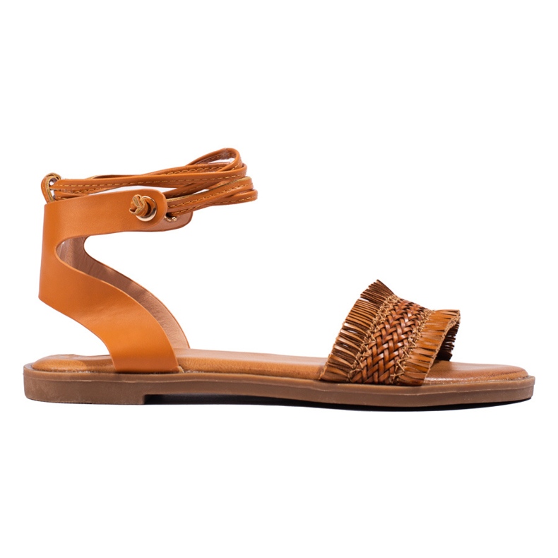TRENDI Sandalias atadas marrón amarillo