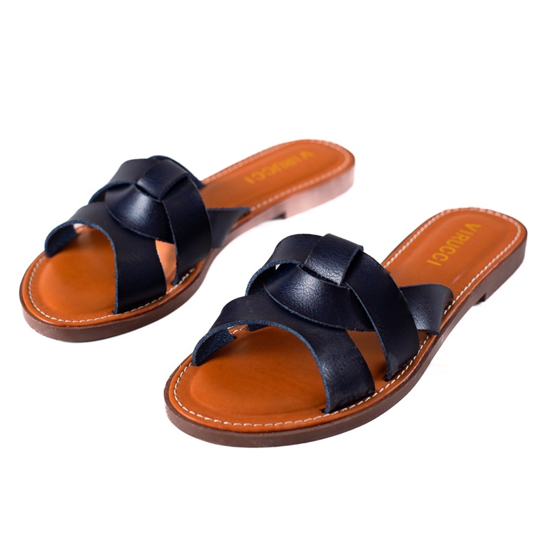 TRENDI Pantuflas Casual Azul Marino