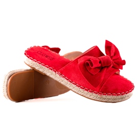 TRENDI Pantuflas Rojas Con Lazo rojo