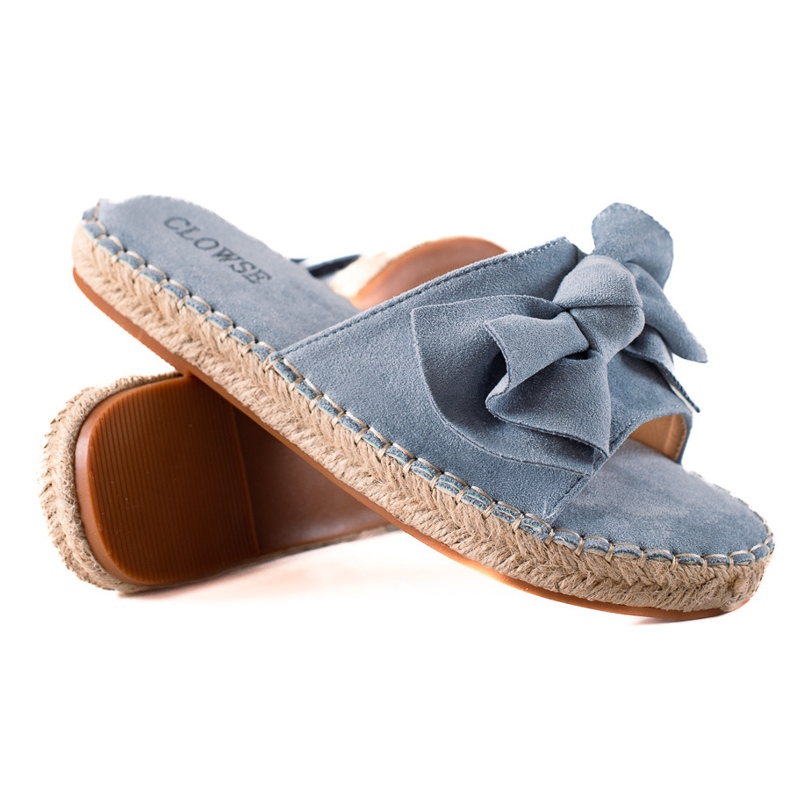 TRENDI Pantuflas Azules Con Lazo TRENDI Pantuflas Azules Con Lazo