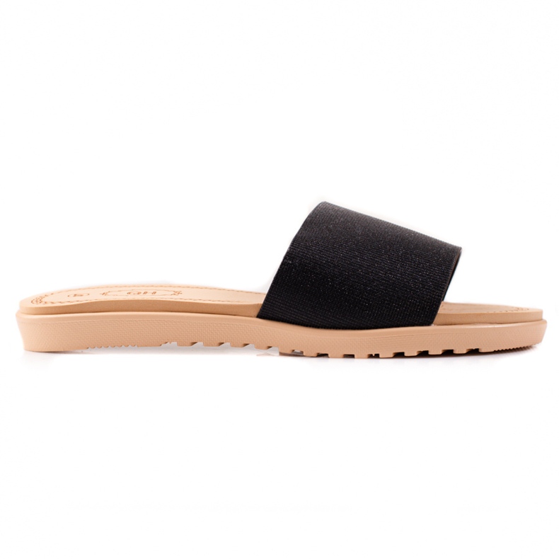 TRENDI Pantuflas con purpurina negro