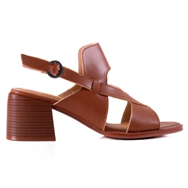 Sandalias de piel con tacón LA.FI marrón