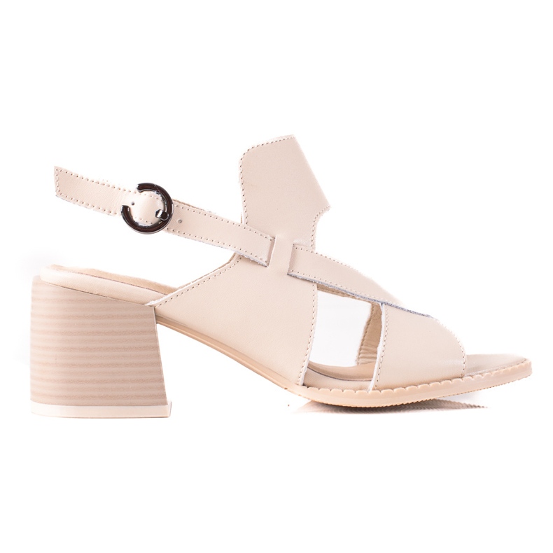 Sandalias de piel con tacón LA.FI beige