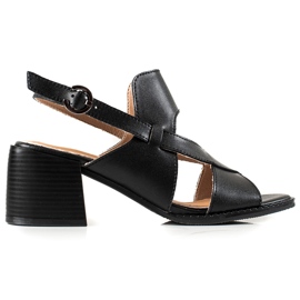Sandalias de piel con tacón LA.FI negro