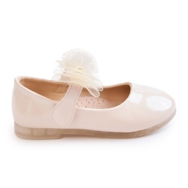 Vinceza Bailarinas Infantiles Lacadas Con Velcro Beige Claro Carla