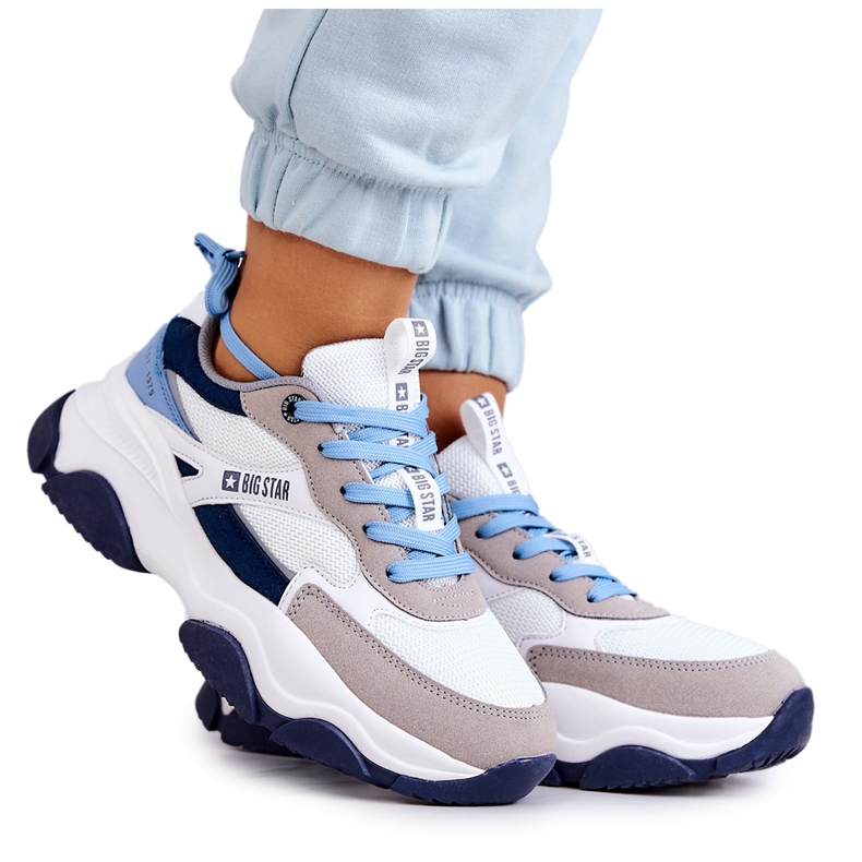 Zapatillas Mujer Sport Shoes Big Star JJ274580 Blanco-Azul azul marino