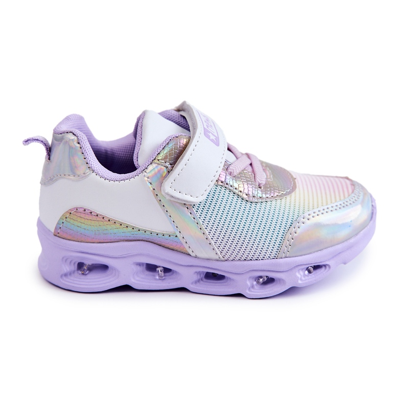 PE1 Deportivas Infantiles Piel Blanco-Violeta Loopsy