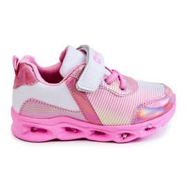 PE1 Deportivas Infantiles de Piel Trabillas Blancas y Rosas blanco rosado PE1 Deportivas Infantiles de Piel Trabillas Blancas y Rosas blanco rosado