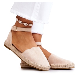 PE1 Alpargatas Mujer Hebilla Beige Claro Bonetti marrón