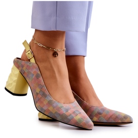 Bombas De Gamuza En Un Poste Maciejka 05427-39 Multicolor amarillo