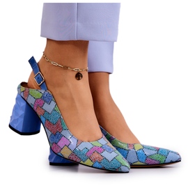 Bombas De Cuero En Una Barra Maciejka 05427-06 Multicolor azul