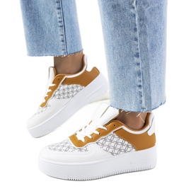 Deportivas blancas de mujer Manal blanco amarillo