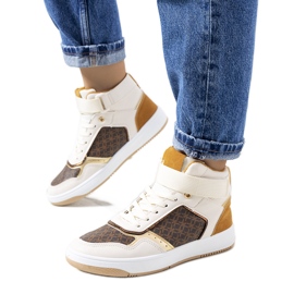Zapatillas tobilleras beige de Emmers blanco marrón dorado amarillo