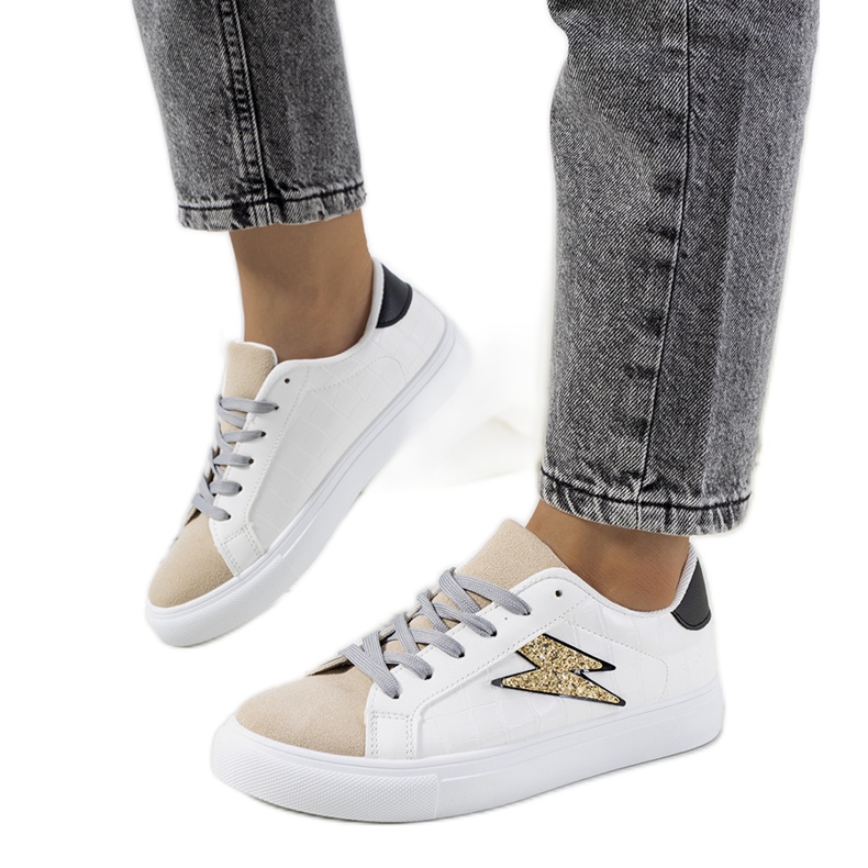 Zapatillas Dings blancas y beige