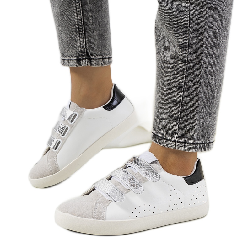 Deportivas blancas Surrey para mujer blanco negro plata gris