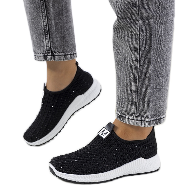 Deportivas negras con circonitas cúbicas Maasje negro