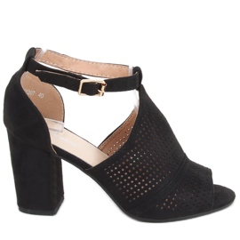 Sandalias caladas Bahati Negro tacón