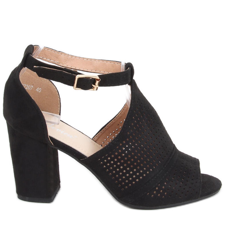 Sandalias caladas Bahati Negro tacón