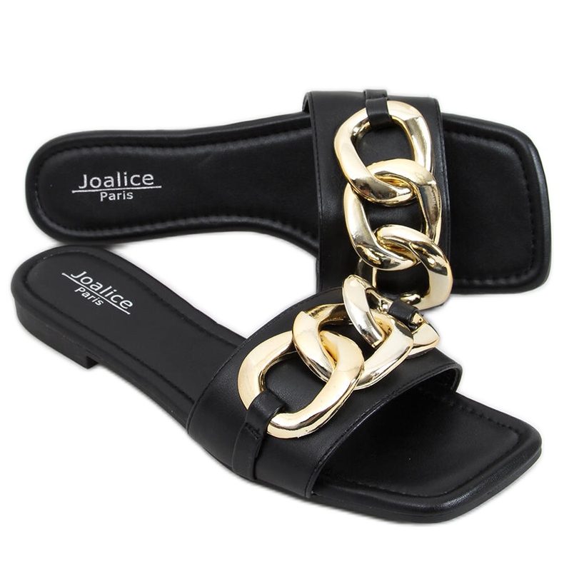 Babucha Jasira Negra con cadena negro