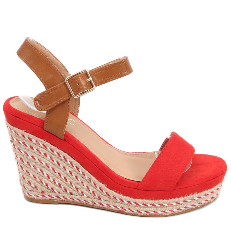 Sandalias cuña Zahia Rojo