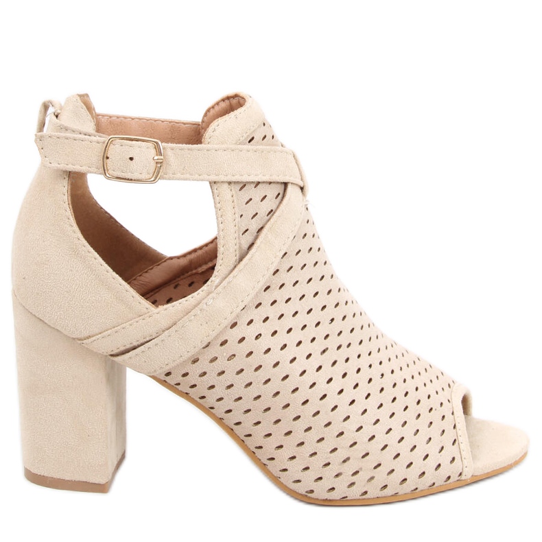 Sandalias caladas en el poste Barika Beige