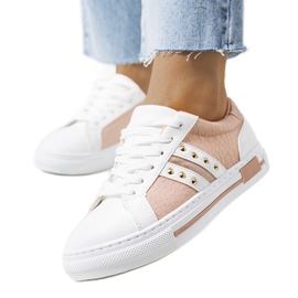 Deportivas rosas con tachuelas Luus blanco