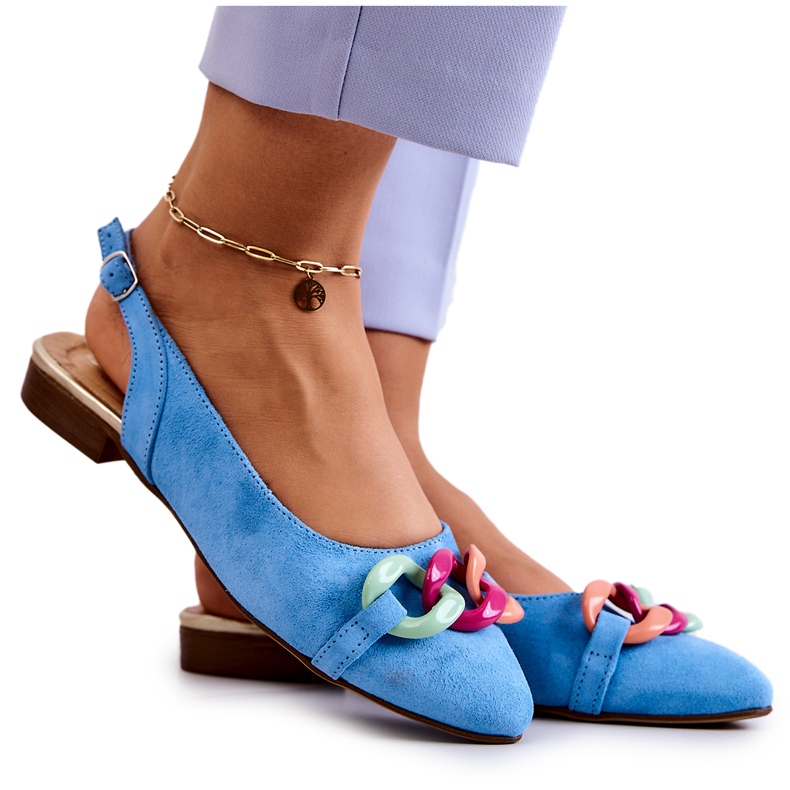 Bailarinas Ante Con Cadena Lewski Shoes 3125 Azul Bailarinas Ante Con Cadena Lewski Shoes 3125 Azul