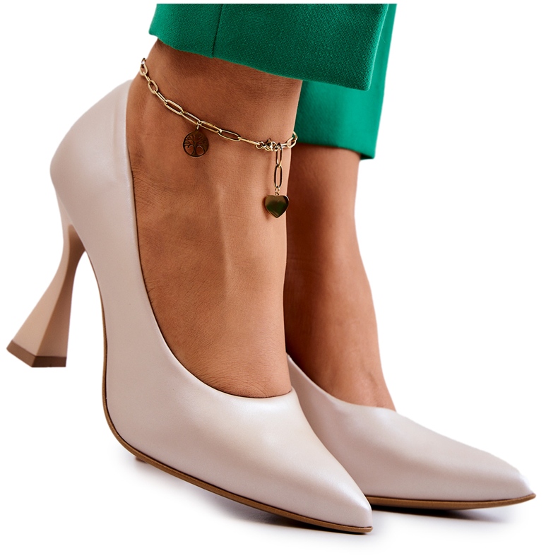 Lewski Shoes Bombas de cuero de moda Zapatos Lewski 3181 Beige