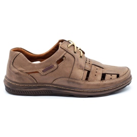 KENT Zapatos de verano para hombre calados 600 marrón