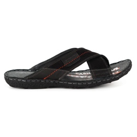Kampol Babuchas hombre piel 200/3 nubuck negro