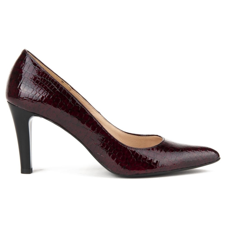 Zapatos de salón Filippo F155 Bordo Cocodrilo rojo