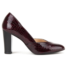 Zapatos de salón Filippo F280 Bordo Cocodrilo rojo