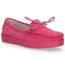 Zapatos de cuero Filippo DP1200/20 Fh rosa púrpura