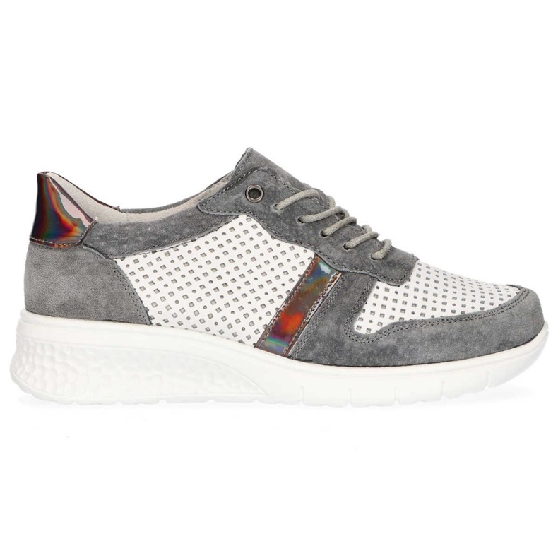 Zapatos de cuero Filippo DP1389 / 20 Wh Gr Gris blanco amarillo