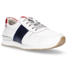 Zapatos de cuero Filippo DP1265 / 20 Wh Nv blanco azul marino amarillo