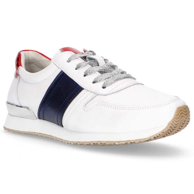 Zapatos de cuero Filippo DP1265 / 20 Wh Nv blanco azul marino amarillo