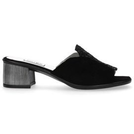 Pantuflas Filippo 1442 Lentejuelas Ante Negro