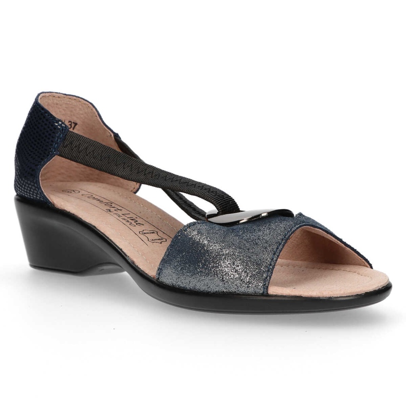 Sandalias de piel Filippo DS096/17 Sl Nv plata negro azul marino