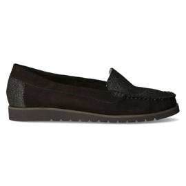 Mocasines Filippo 10065 negro + brillo plata