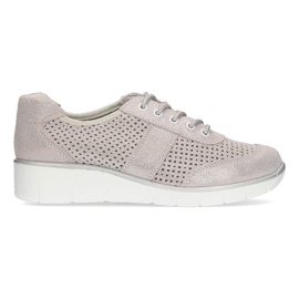 Zapatos de cuero Filippo DP028/21 Si plata con cordones