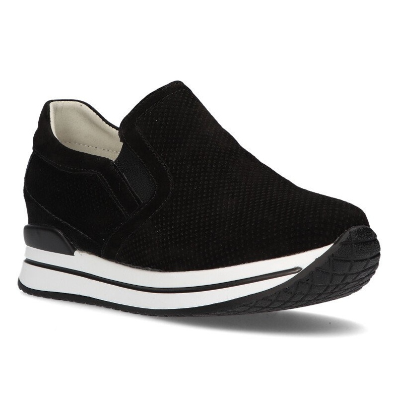 Zapatillas de cuero Filippo DP1512 / 21 Bk negro