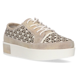 Zapatos de piel FILIPPO DP2026/21 Go golden dorado