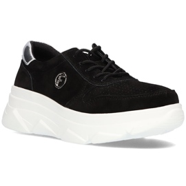 Zapatillas de cuero Filippo DP2138 / 21 Bk negro