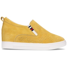 Zapatos de cuero Filippo DP1356/21 Yl amarillo