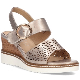 Sandalias con cuña Filippo DS2077/21 Go golden dorado