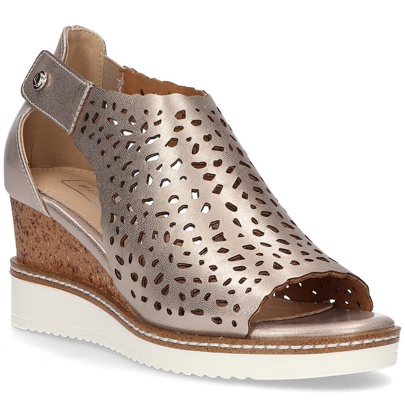 Sandalias con cuña Filippo DS2074/21 Go golden dorado