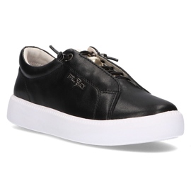 Zapatos de cuero Filippo DP2041/21 Bk negro