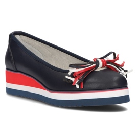 Bailarinas de piel Filippo DP2159/21 Nv azul marino rojo
