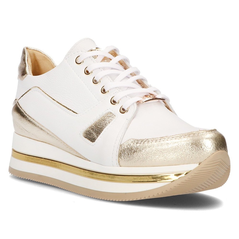 Deportivas de piel Filippo 092 blanco y dorado