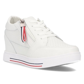 Zapatillas cuña de piel Filippo DP2350/21 Wh blanco